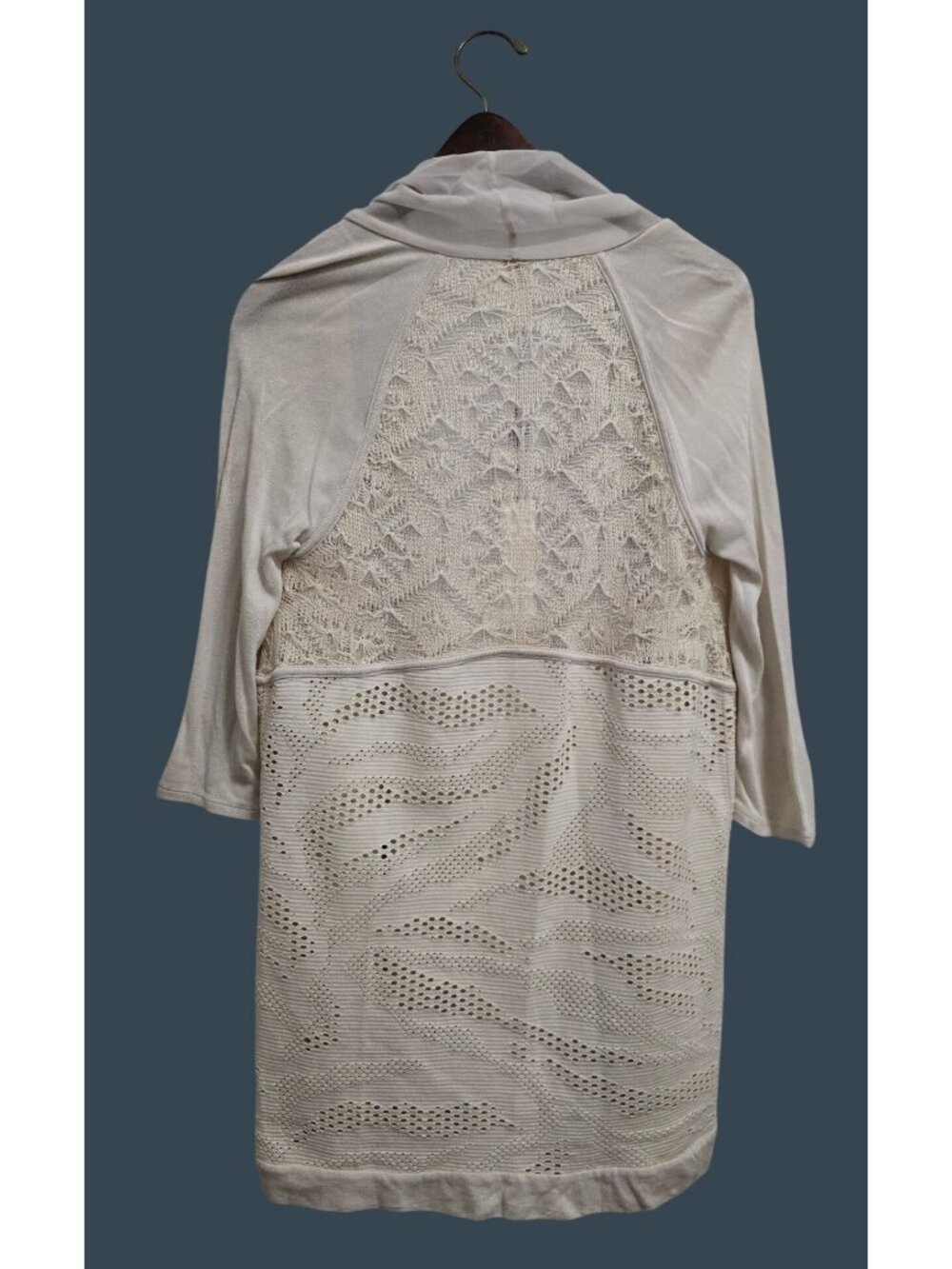 NWT Chicos Trixie Cardigan Cream 3/4 Sleeve Open Front Lace Sweater Size 0 - Picture 4 of 15